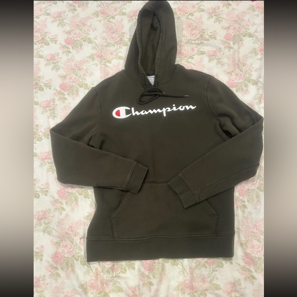 Army green champion hoodie